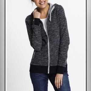 ROXY Gray Zip-Up Hoodie with Black Accents - size small